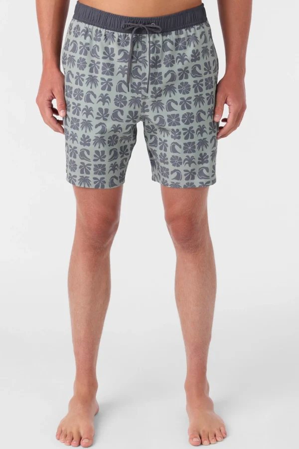 O’Neill Side Pockets^HERMOSA ELASTIC WAIST LINED 17" SWIM TRUNKS SEAGRASS 2