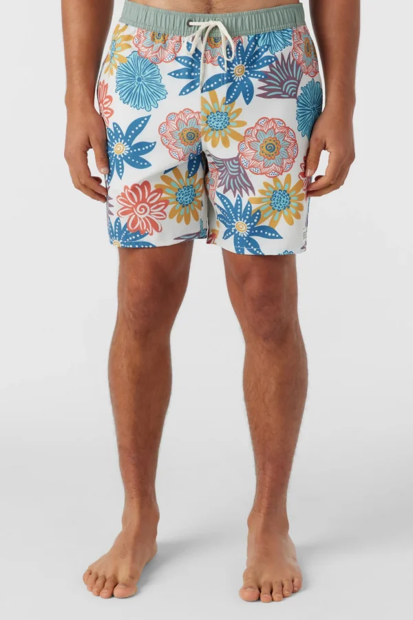 O’Neill Side Pockets^HERMOSA ELASTIC WAIST LINED 17" SWIM TRUNKS NATURAL