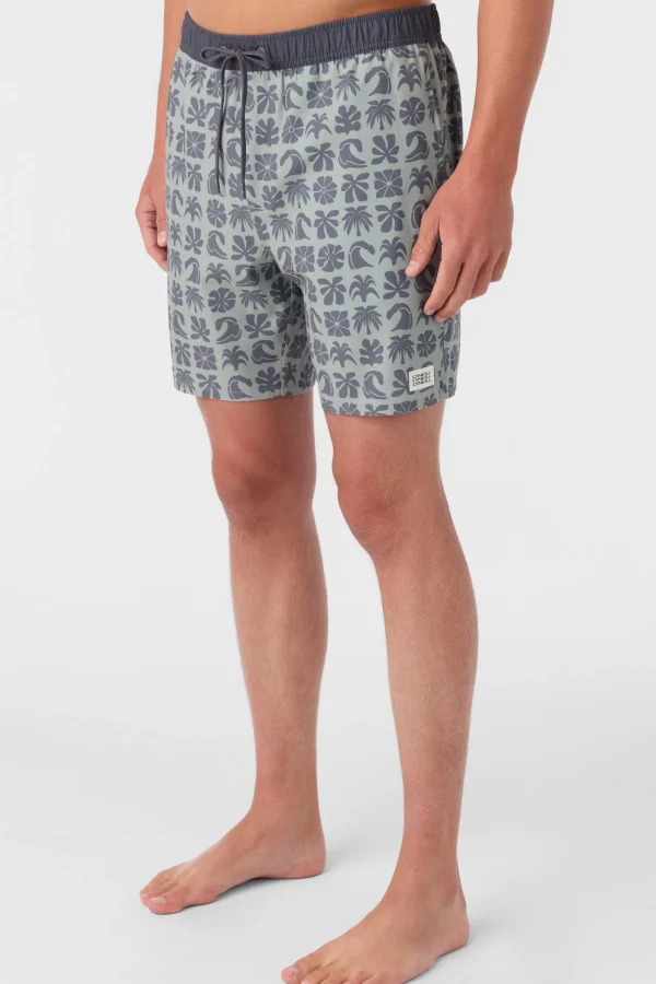 O’Neill Side Pockets^HERMOSA ELASTIC WAIST LINED 17" SWIM TRUNKS SEAGRASS 2