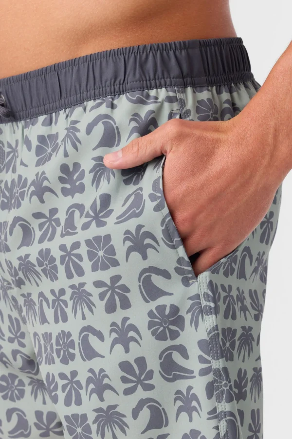 O’Neill Side Pockets^HERMOSA ELASTIC WAIST LINED 17" SWIM TRUNKS SEAGRASS 2