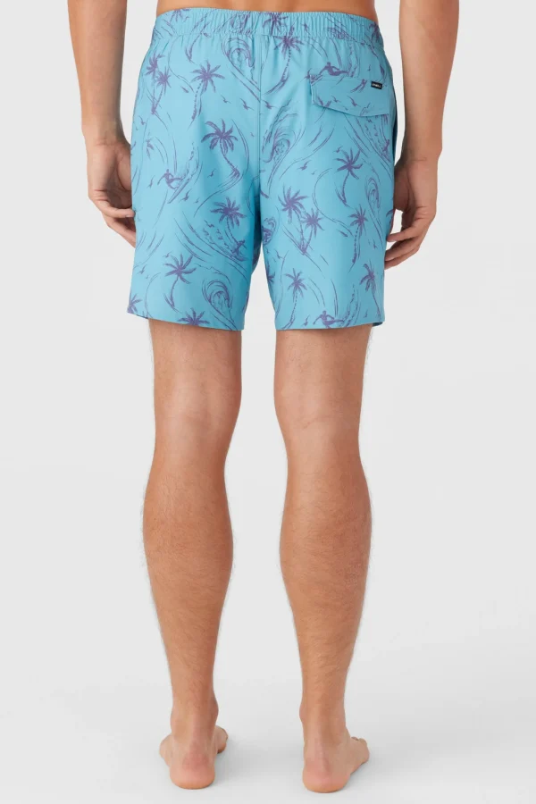 O’Neill Side Pockets^HERMOSA ELASTIC WAIST LINED 17" SWIM TRUNKS BLUE FADE