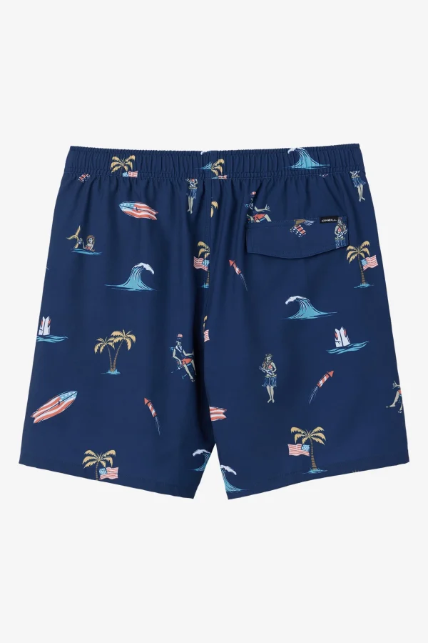 O’Neill Side Pockets^HERMOSA ELASTIC WAIST LINED 17" SWIM TRUNKS NAVY