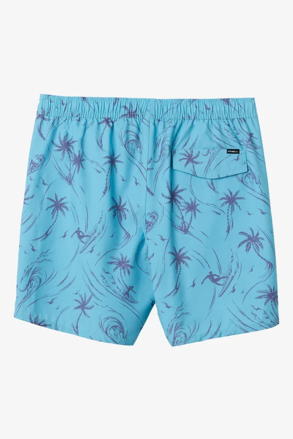 O’Neill Side Pockets^HERMOSA ELASTIC WAIST LINED 17" SWIM TRUNKS BLUE FADE