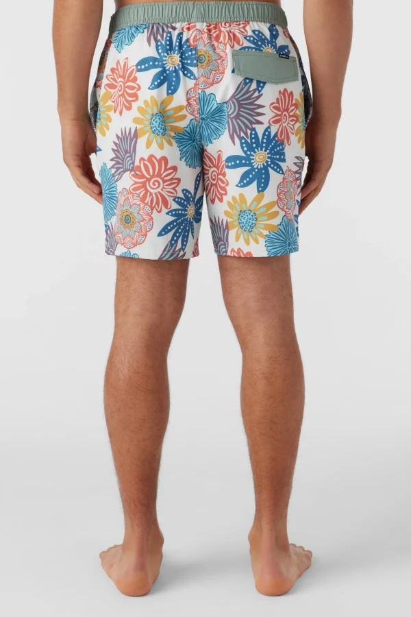 O’Neill Side Pockets^HERMOSA ELASTIC WAIST LINED 17" SWIM TRUNKS NATURAL