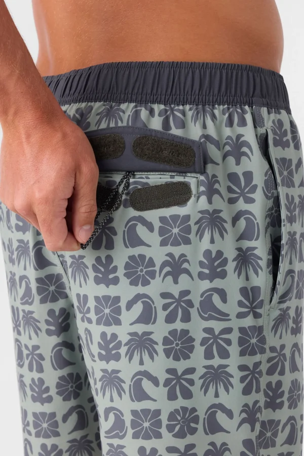 O’Neill Side Pockets^HERMOSA ELASTIC WAIST LINED 17" SWIM TRUNKS SEAGRASS 2