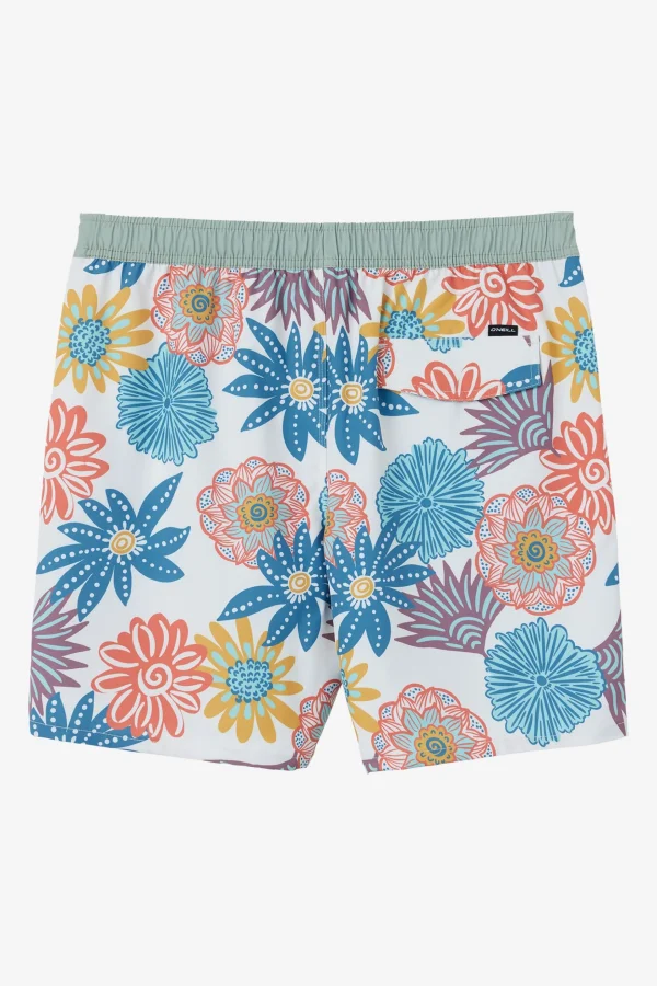 O’Neill Side Pockets^HERMOSA ELASTIC WAIST LINED 17" SWIM TRUNKS NATURAL