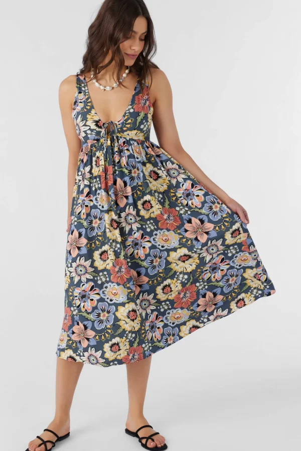 O’Neill Dresses^ISSY TALITHA FLORAL MIDI DRESS SLATE