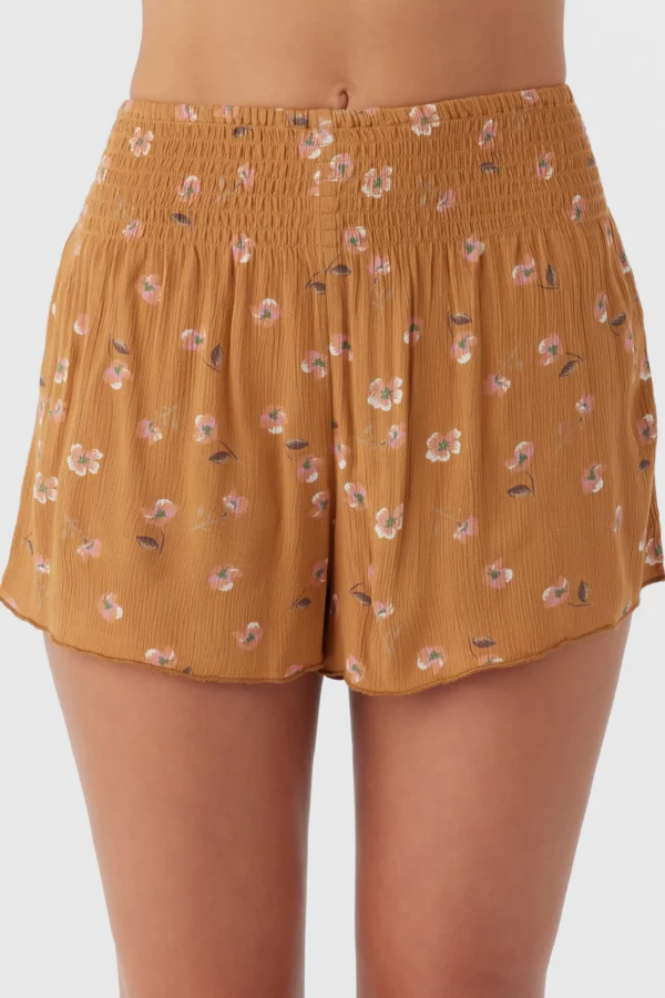 O’Neill Bottoms^JOHNNY KIRA FLORAL BEACH SHORTS BROWN SUGAR