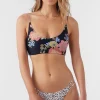 O’Neill Crop | Bikini Tops^KALI FLORAL MIDDLES LONGLINE BRALETTE TOP BLACK