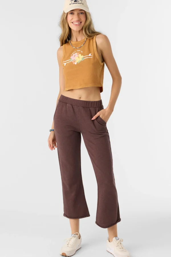 O’Neill Bottoms^KARMA FRENCH TERRY CROPPED LOUNGE PANTS CHOCOLATE