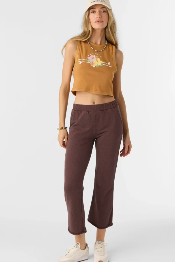 O’Neill Bottoms^KARMA FRENCH TERRY CROPPED LOUNGE PANTS CHOCOLATE