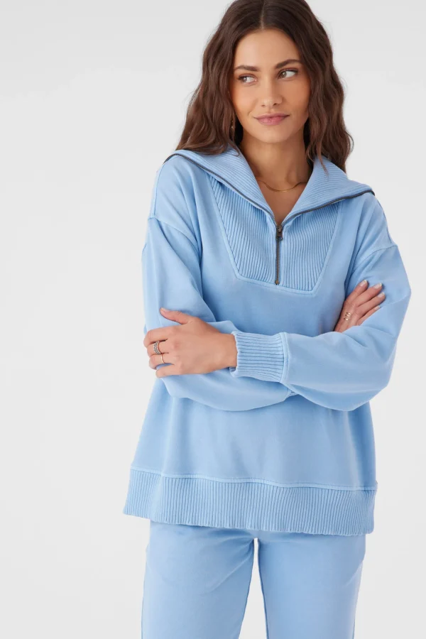 O’Neill Sweaters, Hoodies & Fleece^KARMA FRENCH TERRY HALF ZIP PULLOVER CHAMBRAY