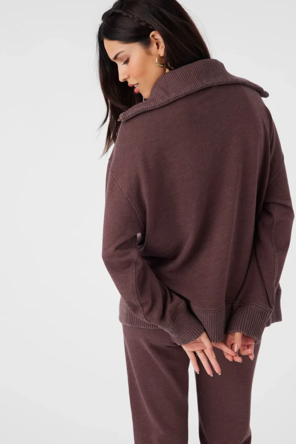 O’Neill Sweaters, Hoodies & Fleece^KARMA FRENCH TERRY HALF ZIP PULLOVER CHOCOLATE