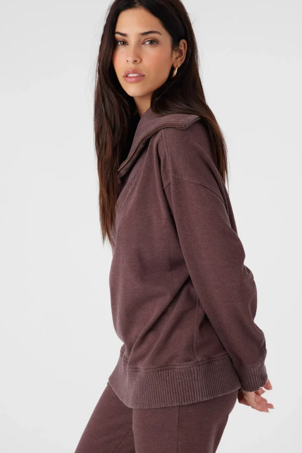 O’Neill Sweaters, Hoodies & Fleece^KARMA FRENCH TERRY HALF ZIP PULLOVER CHOCOLATE