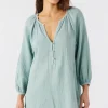 O’Neill Cover-Ups^KRYSTEN CRINKLE DOUBLE GAUZE TUNIC SWIM COVER-UP SILVER BLUE