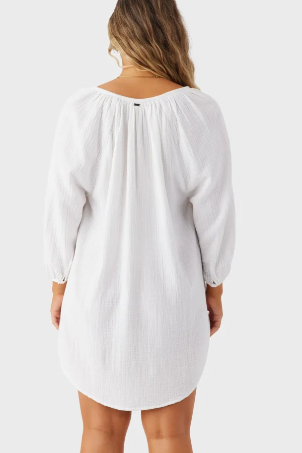 O’Neill Cover-Ups^KRYSTEN CRINKLE DOUBLE GAUZE TUNIC SWIM COVER-UP WHITE