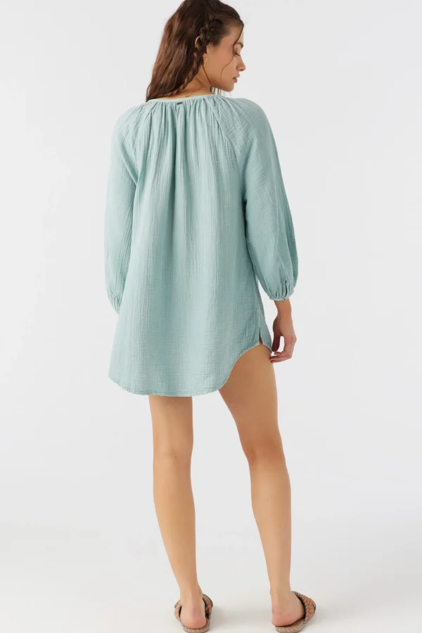 O’Neill Cover-Ups^KRYSTEN CRINKLE DOUBLE GAUZE TUNIC SWIM COVER-UP SILVER BLUE