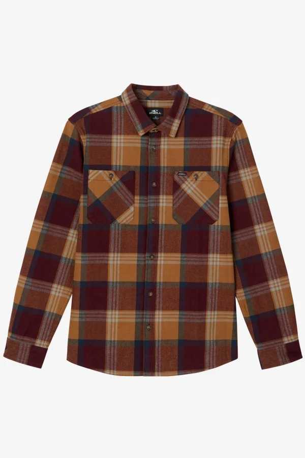 O’Neill Shirts & Flannels^LANDMARKED FLANNEL LONG SLEEVE SHIRT BURGUNDY