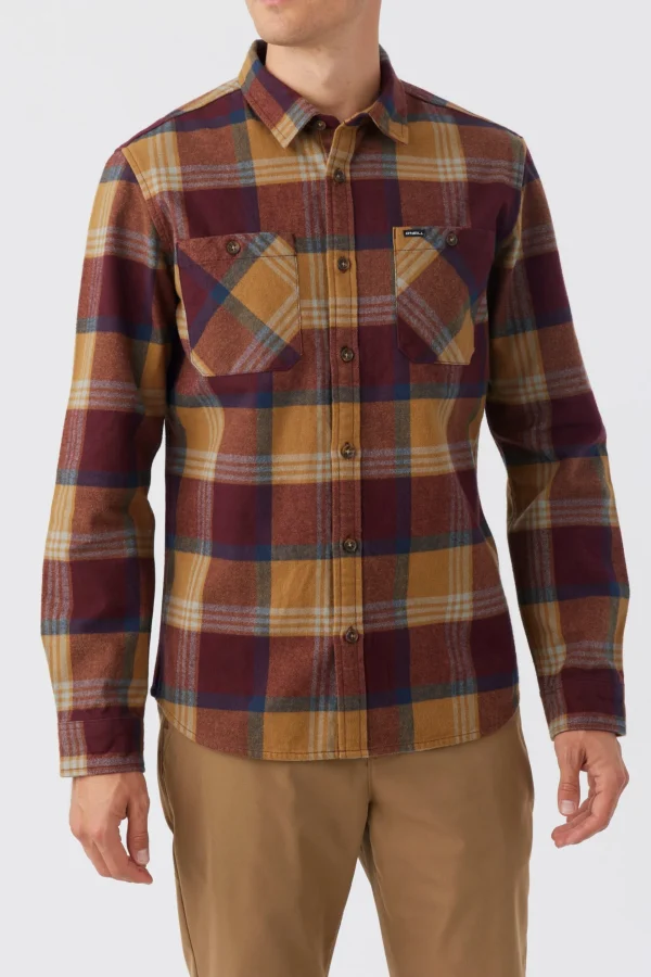 O’Neill Shirts & Flannels^LANDMARKED FLANNEL LONG SLEEVE SHIRT BURGUNDY