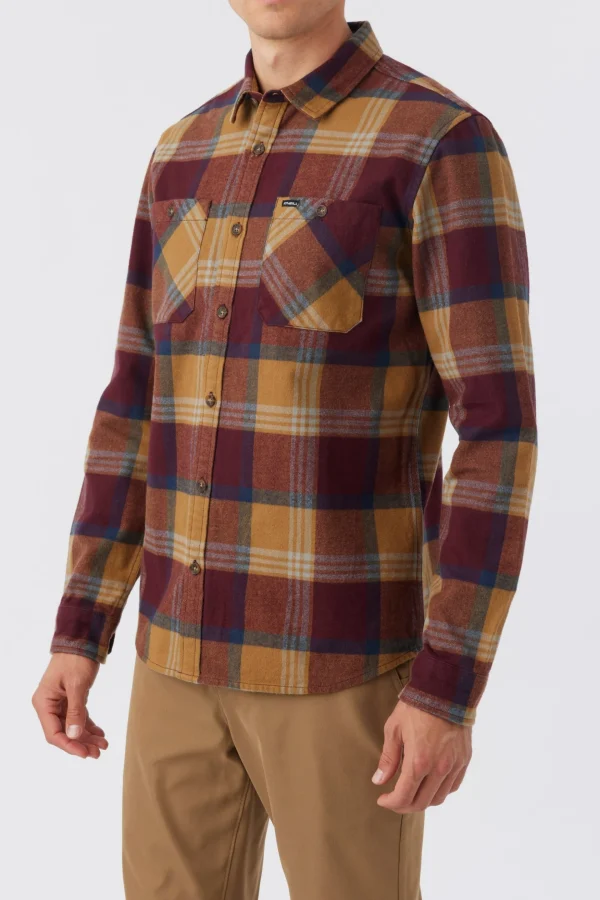 O’Neill Shirts & Flannels^LANDMARKED FLANNEL LONG SLEEVE SHIRT BURGUNDY