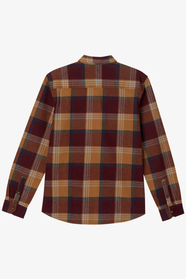 O’Neill Shirts & Flannels^LANDMARKED FLANNEL LONG SLEEVE SHIRT BURGUNDY