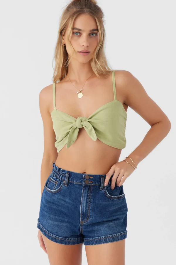 O’Neill Tops^LEA TIE-FRONT CROP TOP WINTR PEAR