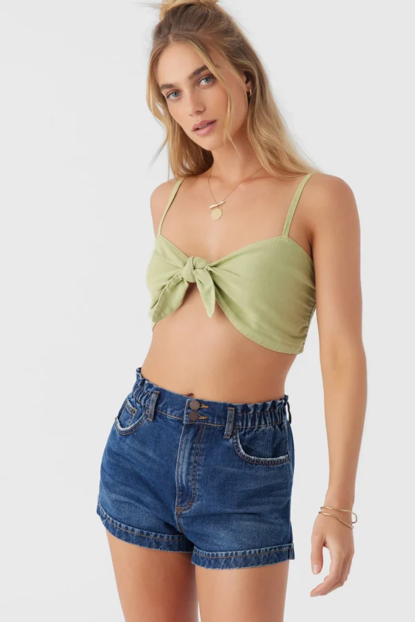 O’Neill Tops^LEA TIE-FRONT CROP TOP WINTR PEAR