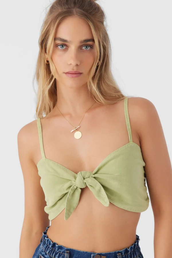 O’Neill Tops^LEA TIE-FRONT CROP TOP WINTR PEAR