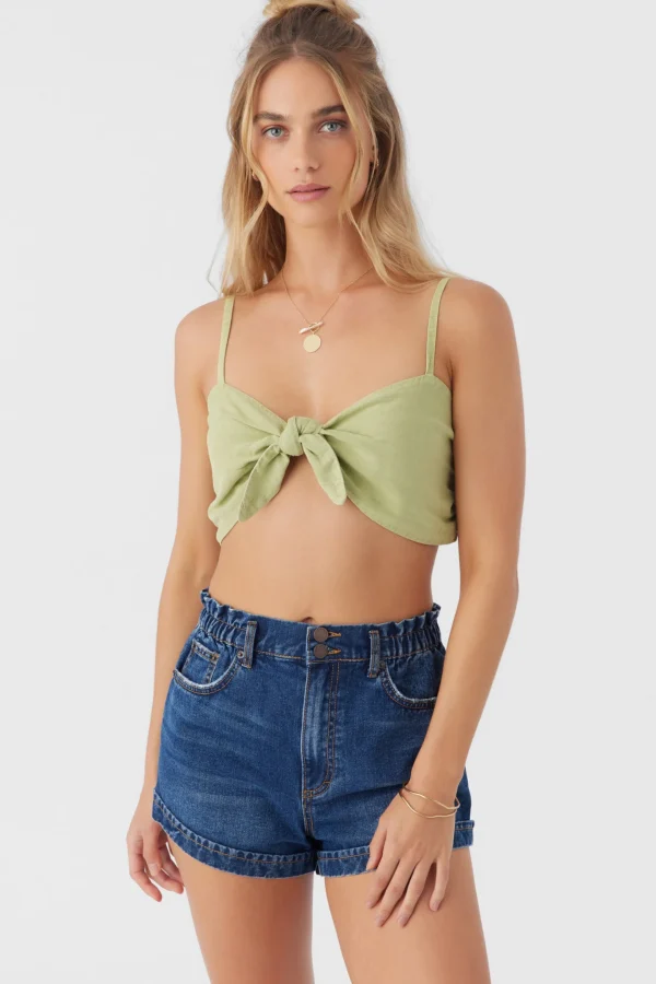 O’Neill Tops^LEA TIE-FRONT CROP TOP WINTR PEAR