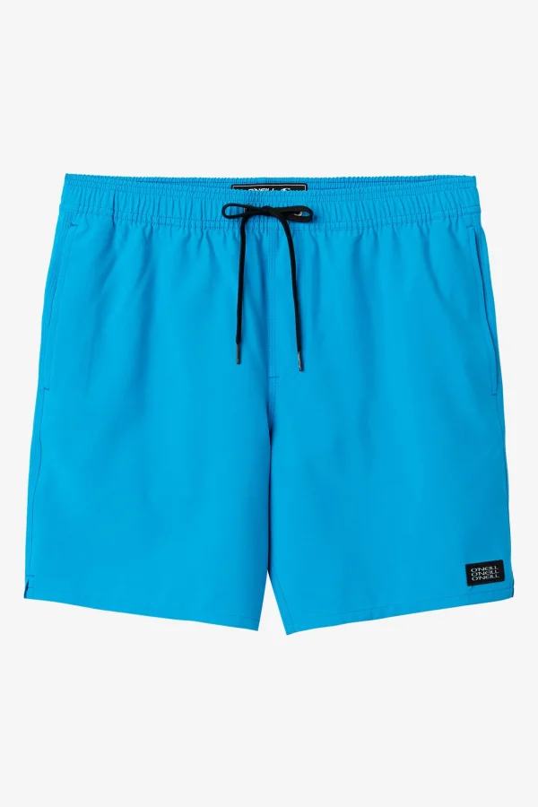 O’Neill Side Pockets^LENNOX HERMOSA SOLID ELASTIC WAIST 17" SWIM TRUNKS ELCTRC BLU