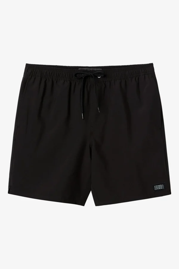 O’Neill Side Pockets | Swim Trunks^LENNOX HERMOSA SOLID ELASTIC WAIST 17" SWIM TRUNKS BLACK