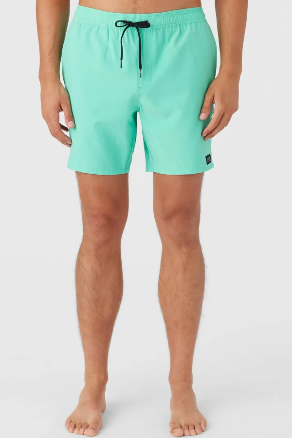 O’Neill Side Pockets | Swim Trunks^LENNOX HERMOSA SOLID ELASTIC WAIST 17" SWIM TRUNKS AQUA