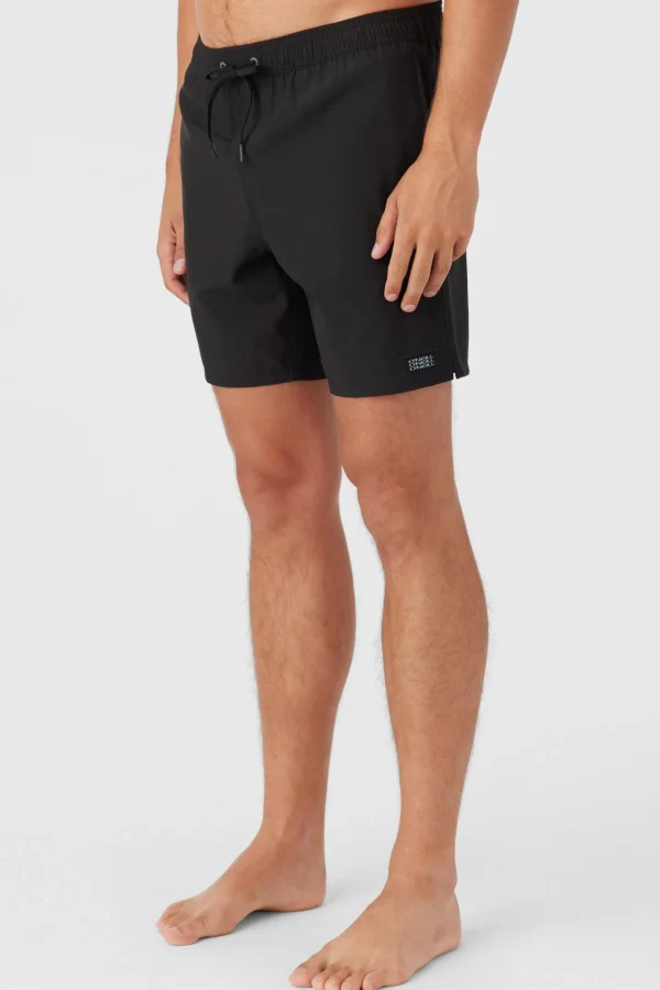 O’Neill Side Pockets | Swim Trunks^LENNOX HERMOSA SOLID ELASTIC WAIST 17" SWIM TRUNKS BLACK