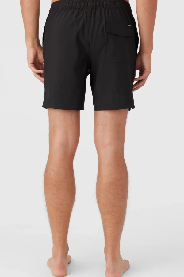 O’Neill Side Pockets | Swim Trunks^LENNOX HERMOSA SOLID ELASTIC WAIST 17" SWIM TRUNKS BLACK