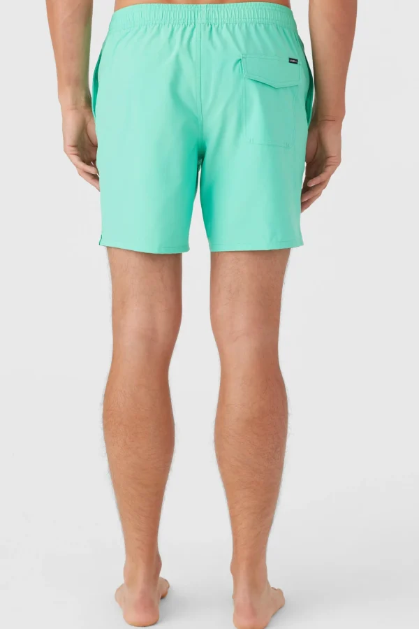 O’Neill Side Pockets | Swim Trunks^LENNOX HERMOSA SOLID ELASTIC WAIST 17" SWIM TRUNKS AQUA