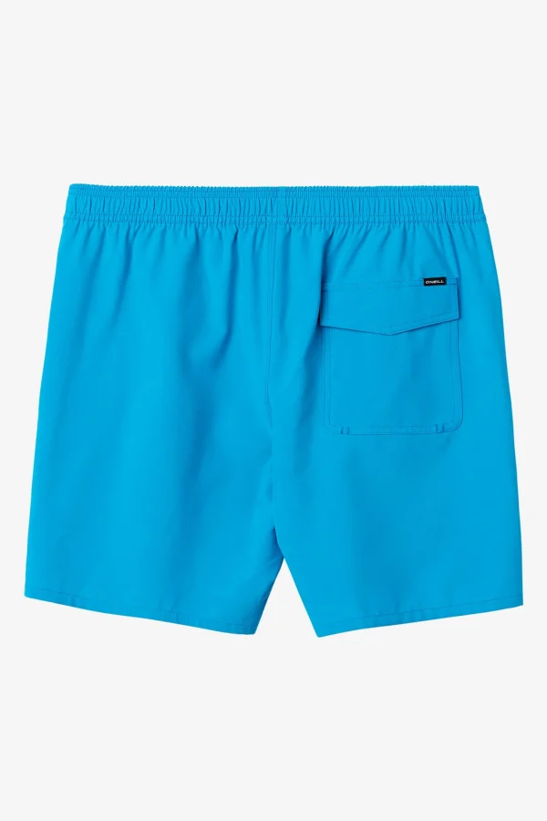 O’Neill Side Pockets^LENNOX HERMOSA SOLID ELASTIC WAIST 17" SWIM TRUNKS ELCTRC BLU