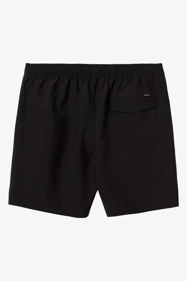 O’Neill Side Pockets | Swim Trunks^LENNOX HERMOSA SOLID ELASTIC WAIST 17" SWIM TRUNKS BLACK