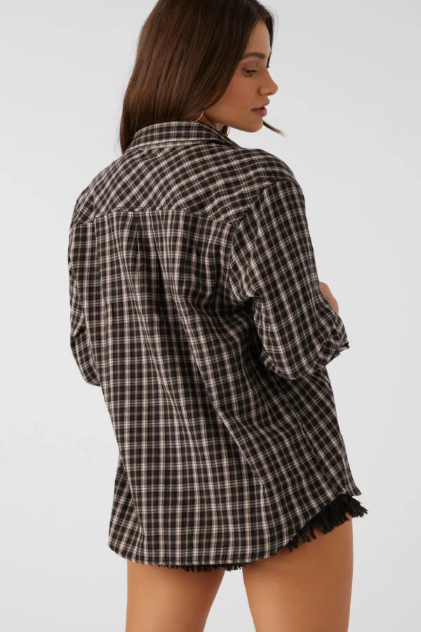 O’Neill Tops^LOGAN FLANNEL RELAXED FIT SHIRT CHOCOLATE