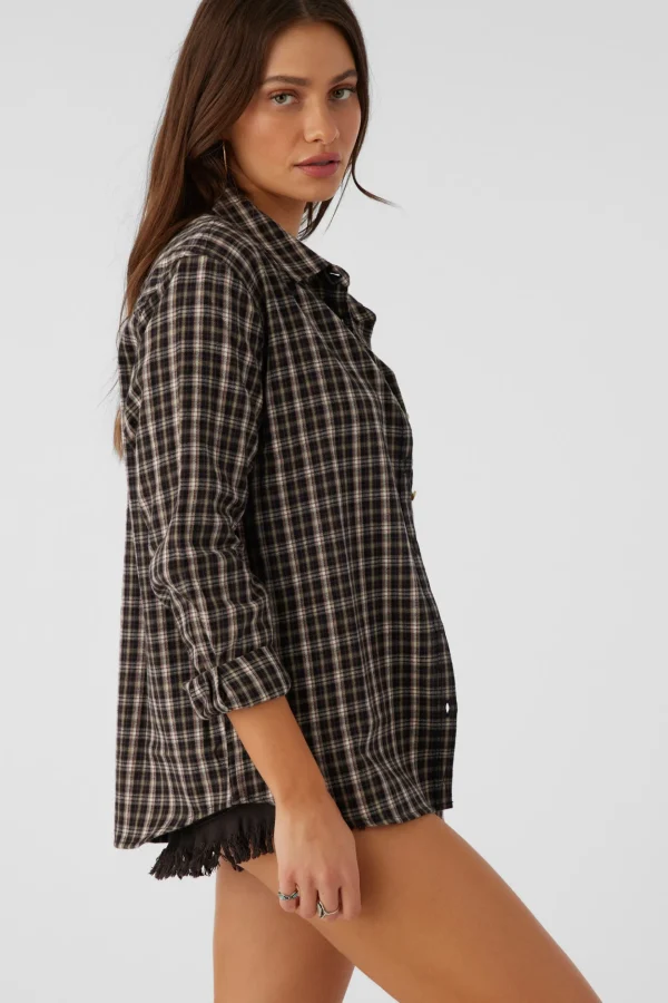 O’Neill Tops^LOGAN FLANNEL RELAXED FIT SHIRT CHOCOLATE