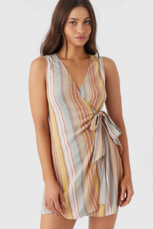 O’Neill Dresses^MAIZIE STRIPE WRAP MINI DRESS MULTI CLR