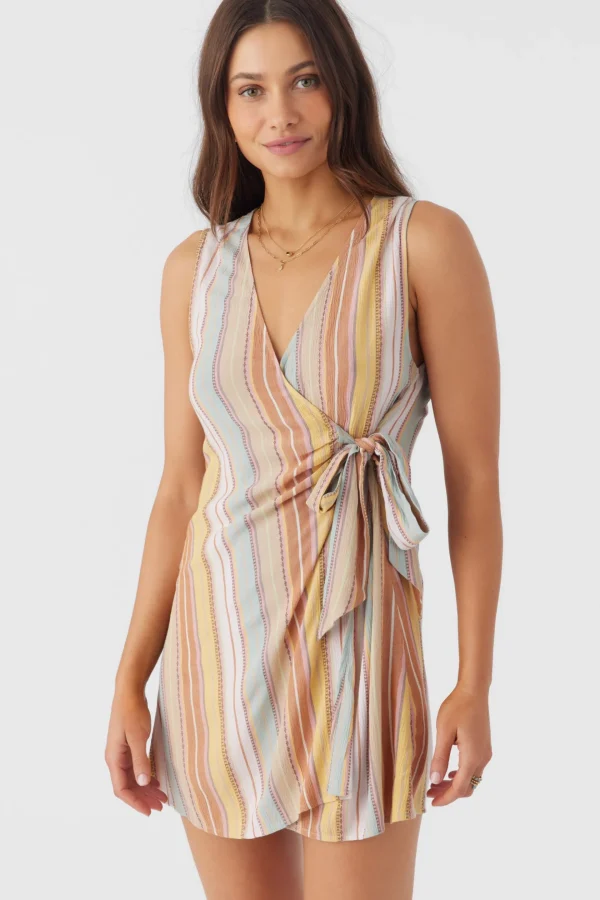 O’Neill Dresses^MAIZIE STRIPE WRAP MINI DRESS MULTI CLR