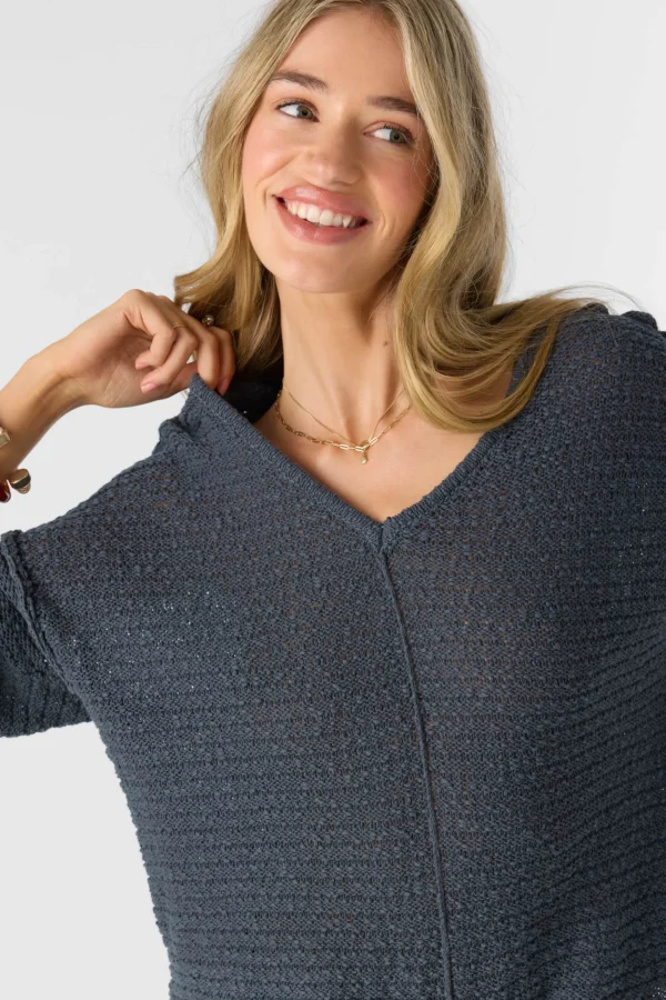 O’Neill Sweaters, Hoodies & Fleece^MARINA COTTON SLUB V-NECK SWEATER SLATE