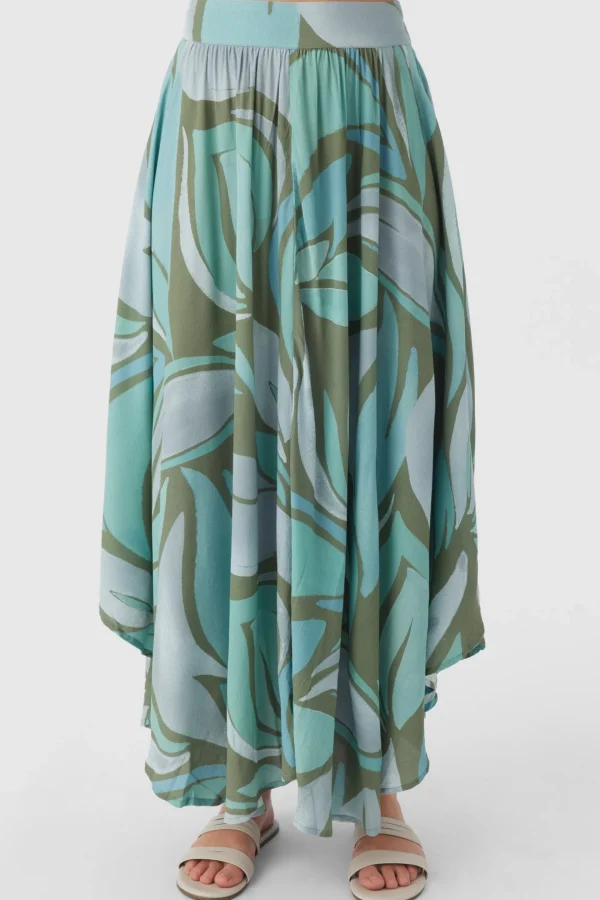 O’Neill Bottoms^MARNIE LORETTA PRINT MIDI SKIRT OIL GREEN