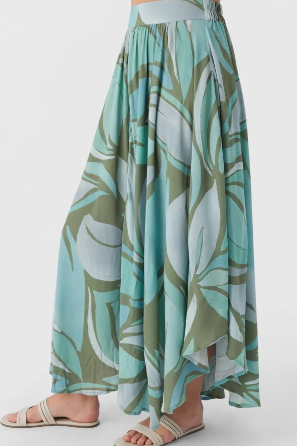 O’Neill Bottoms^MARNIE LORETTA PRINT MIDI SKIRT OIL GREEN