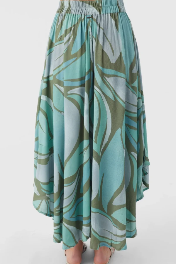 O’Neill Bottoms^MARNIE LORETTA PRINT MIDI SKIRT OIL GREEN