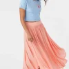 O’Neill Bottoms^MARNIE SOLID MIDI SKIRT BURNT CORAL