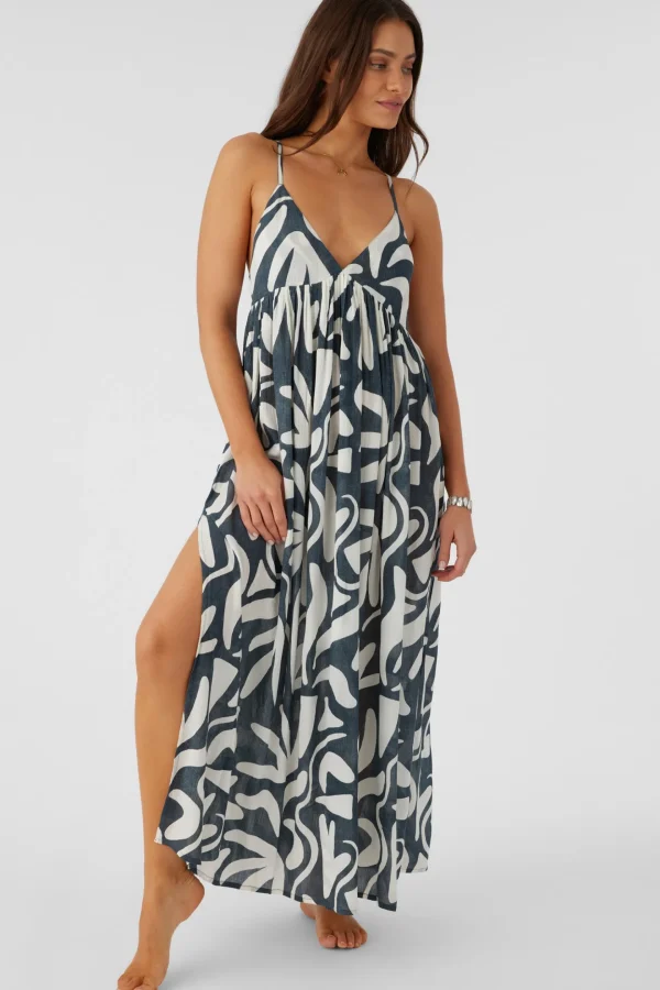 O’Neill Cover-Ups^MEL MAXI BEACH HUT GEO SWIM COVER-UP DRESS SLATE