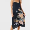 O’Neill Cover-Ups^MIRANDA MACAW TROPICAL MIDI COVER-UP DRESS BLACK