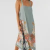 O’Neill Cover-Ups^MIRANDA PUNTA TROPICAL MIDI COVER-UP DRESS SILVER BLUE