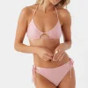 O’Neill Halter | Bikini Tops^MIZI METALLIC RIB MADRID CUTOUT BRALETTE TOP ROSE ELEG